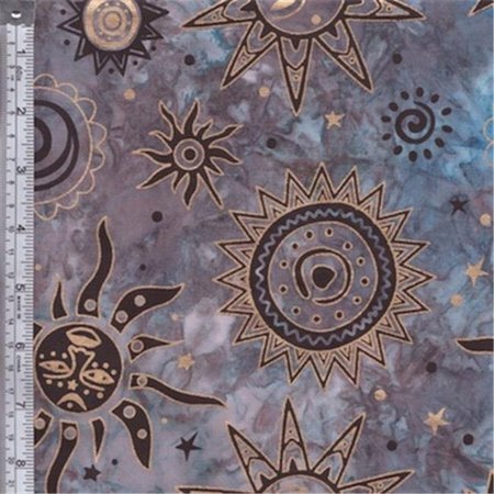 TEXTILE CREATIONS Textile Creations OY-153 Odyssey Fabric; Sun Black Gold On Blue; Grey; 15 yd. OY-153